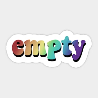 empty - retro rainbow Sticker